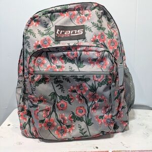 Jansport Trans Supermax Floral Backpack Gray Coral